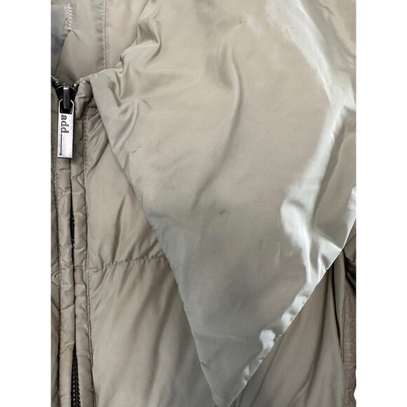 Add Down‎ Tan Basic Casual Long Outdoor Quilted Zip Up Puffer Coat Size 0 - Picture 5 of 13